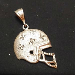 1.5 inch 925 silver football helmet medallion